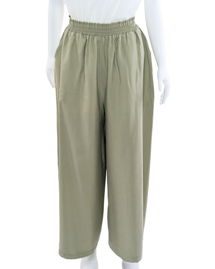 FLOWING - TENCEL TROUSERS - ARTICHOKE