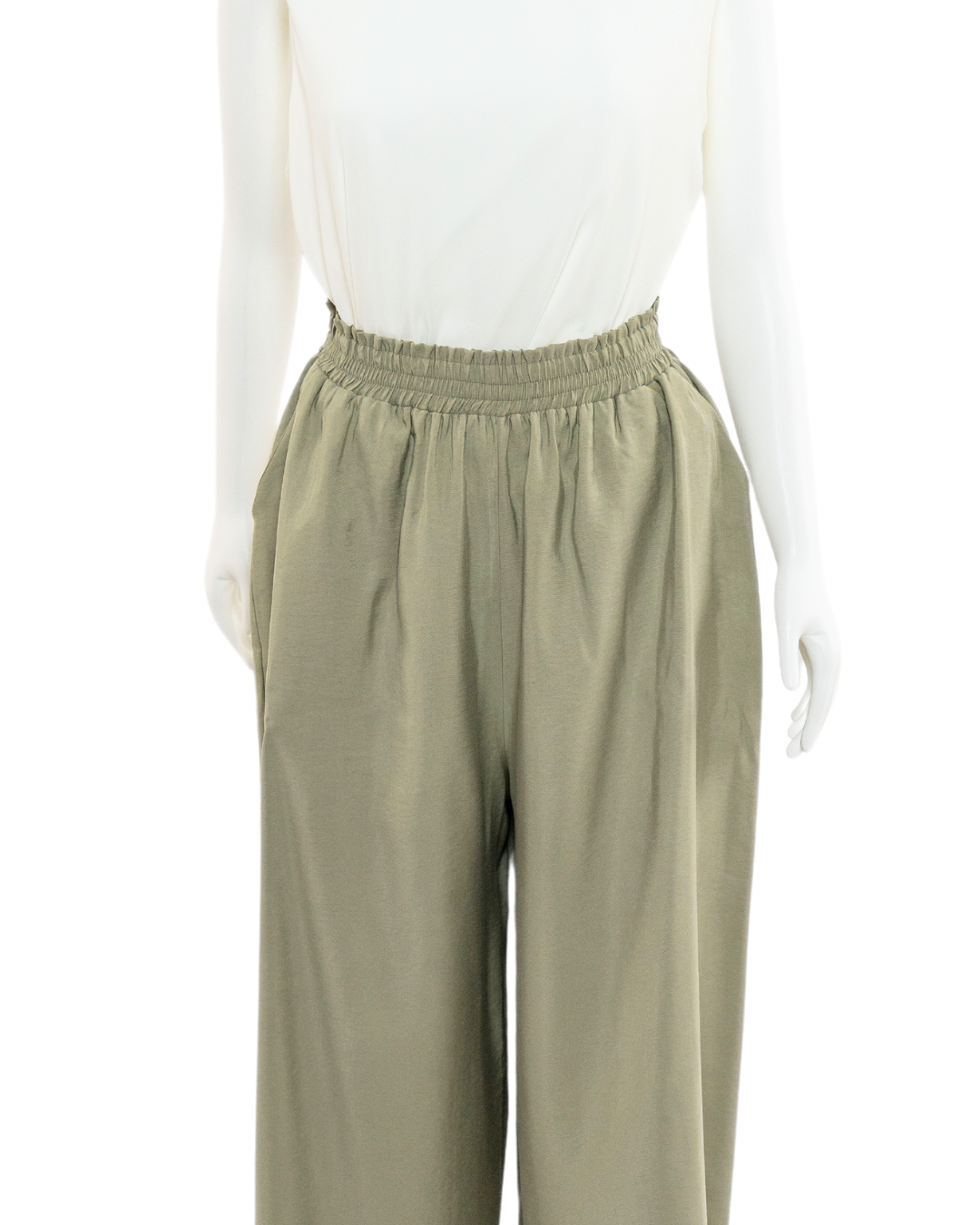 FLOWING - TENCEL TROUSERS - ARTICHOKE