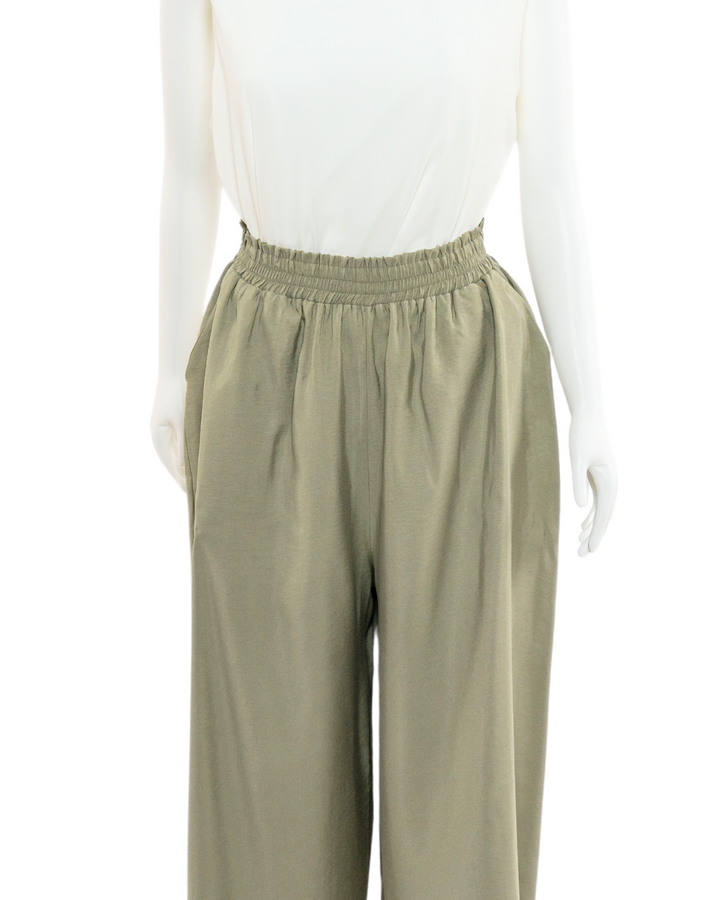 FLOWING - TENCEL TROUSERS - ARTICHOKE