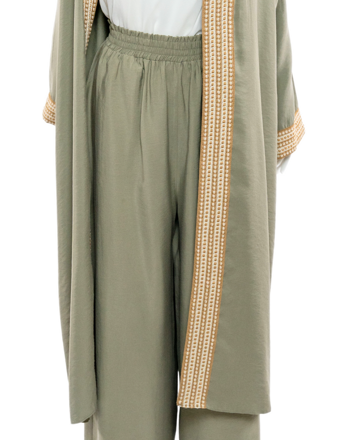 FLOWING - TENCEL TROUSERS - ARTICHOKE