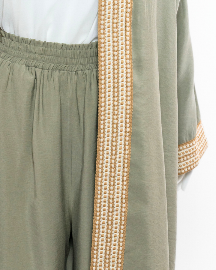 FLOWING - TENCEL TROUSERS - ARTICHOKE