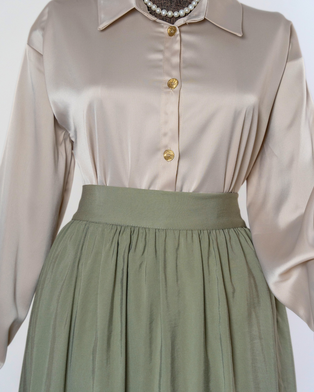 HARMONY - TENCEL SKIRT - ARTICHOKE