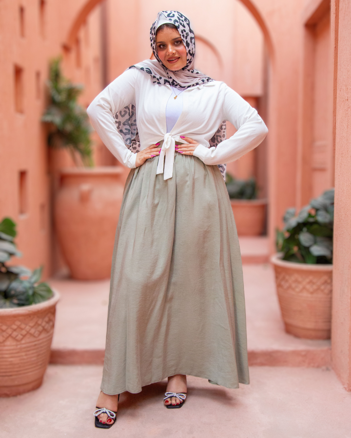 HARMONY - TENCEL SKIRT - ARTICHOKE